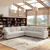 FLY110SLBM-03K Flare Light Beige Microsuede L Shaped Sectional - Bush Furniture