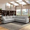 FLY110SLGM-03K Flare Light Gray Microsuede L Shaped Sectional - Bush Furniture