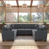 FLY112SDGM-03K Flare Dark Gray Microsuede U Shaped Sectional - Bush Furniture