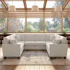 FLY112SLBM-03K Flare Light Beige Microsuede U Shaped Sectional - Bush Furniture