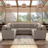 FLY112STNM-03K Flare Tan Microsuede U Shaped Sectional - Bush Furniture