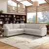 FLY98SLBM-03K Flare Light Beige Microsuede L Shaped Sectional - Bush Furniture
