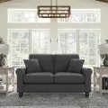 HDJ61BCGH-03K Hudson Charcoal Gray Herringbone Loveseat - Bush Furniture