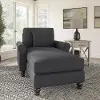 HDM41BCGH-03K Hudson Charcoal Gray Chaise Lounge with Arms - Bush Furniture