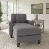 HDM41BFGH-03K Hudson Gray Chaise Lounge with Arms - Bush Furniture