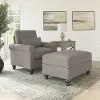HDN010BGH Hudson Beige Accent Chair with Ottoman - Bush Furniture