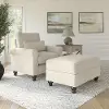 HDN010CRH Hudson Cream Accent Chair with Ottoman - Bush Furniture