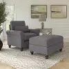 HDN010FGH Hudson Gray Accent Chair with Ottoman - Bush Furniture