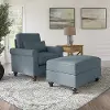 HDN010TBH Hudson Blue Accent Chair with Ottoman - Bush Furniture