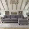 HDY102BFGH-03K Hudson Gray Sectional with Reversible Chaise Lounge - Bush Furniture
