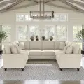 HDY112BCRH-03K Hudson Cream U Shaped Sectional - Bush Furniture