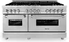RA60 ZLINE 7.4 cu ft Dual Fuel Double Oven Range - 60 W Stainless Steel