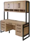 Mason Natural and Black Credenza and Hutch