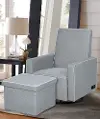 Ian Light Gray Push-Back Recliner and Ottoman