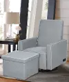 Ian Light Gray Push-Back Recliner and Ottoman