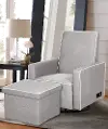 Ian Taupe Push-Back Recliner and Ottoman