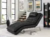 Via Black Faux Leather Convertible Chaise