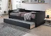 Clearance Sadie Black Velvet Twin Daybed with Trundle