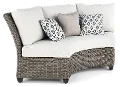 AGY07552P01/BACK Havana Brown and Off-White Curved Patio Sofa