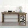 Wildwood Rustic Brown L Shaped Desk with Lift Top