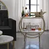 Amelia White Marble Round Bar Cart
