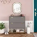 Brielle Graphite Gray Entryway Shoe Storage