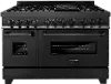 RAB-BR-60 ZLINE 7.4 cu ft Dual Fuel Double Oven Range - 60 W Black Stainless Steel