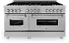 RAS-SN-60 ZLINE 7.4 cu ft Dual Fuel Double Oven Range - 60 W DuraSnow Stainless Steel