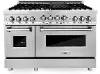 RG48 ZLINE 6 cu ft Gas Double Oven Range - 48 W Stainless Steel