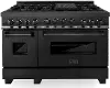 RGB-48 ZLINE 6 cu ft Double Oven Gas Range - 48 W Black Stainless Steel
