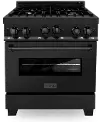 RGB-BR-30 ZLINE 4 cu ft Gas Range - Black Stainless Steel