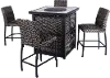 5PC HAVANA FIRE TOWER KIT Havana Patio Bar Stool and Firepit Tower Dining Set