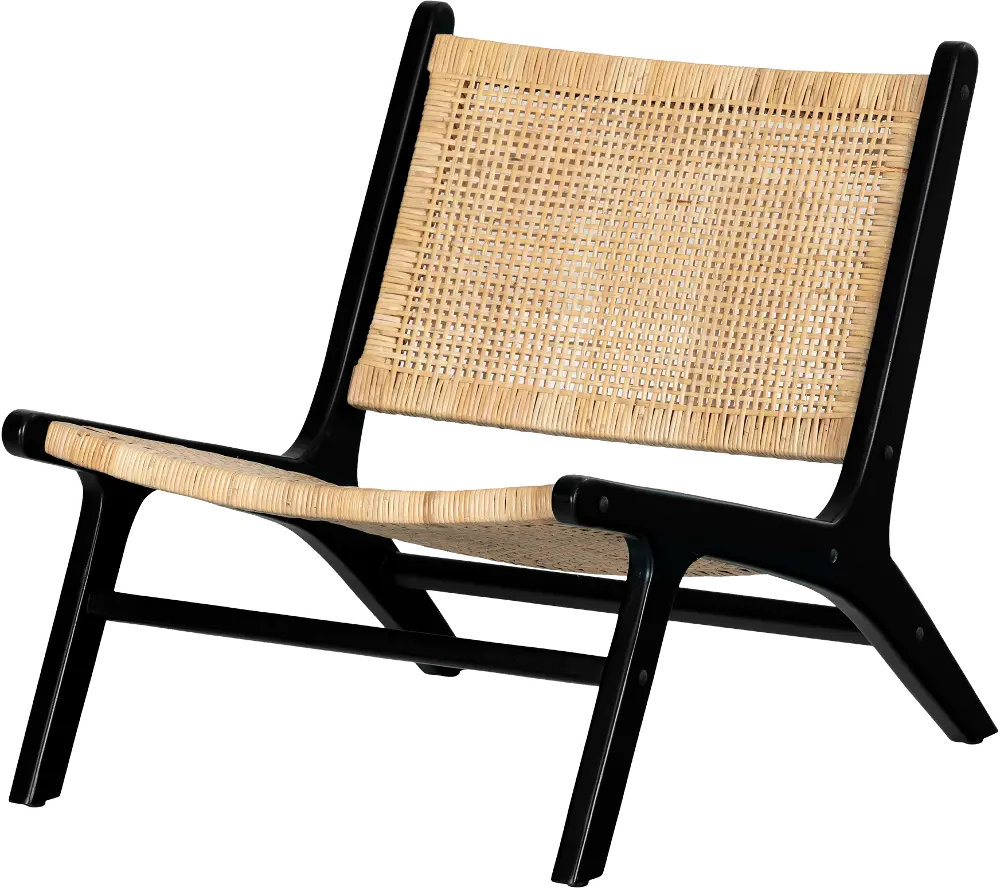 14162 Balka Natural and Black Rattan Lounge Chair - South Shore-1