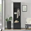 Farmington Black Oak Hall Tree with Storage Bench