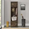 Farmington Rustic Brown Hall Tree with Storage Bench