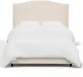 423BEDLNNTLC Blake Linen Talc King Wingback Bed - Skyline Furniture