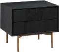 LCCFLABL Carnaby Black and Bronze 2 Drawer Nightstand