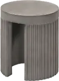 LCLKSTGR Wave Round Indoor/Outdoor Gray Concrete End Table