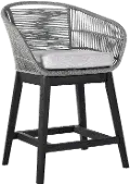 LCTFBAGRBL26 Tutti Frutti Black Counter Height Outdoor Stool