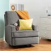 Addison Gray Velvet Nursery Swivel Recliner