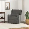 Otto Gray Velvet Nursery Swivel Power Recliner