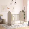 Piper Upholstered Convertible Gold Metal Crib