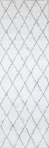 A164-WHGY-2.6X8-AND104 Faris White and Gray 8 Foot Runner Rug