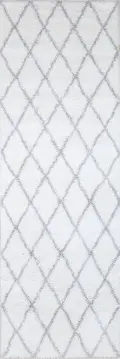 A164-WHGY-2.6X8-AND104 Faris White and Gray 8 Foot Runner Rug