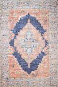 I166-NV-5X7.6-NH208 Zoelle Distressed Navy 5 x 8 Area Rug