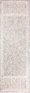 Nevin Taupe Geometric 8 Foot Runner Rug