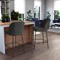 Addison Gray Boucle Bar Stools, Set of 2