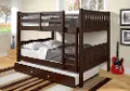 Mission Cappuccino Full-over-Full Bunk Bed with Trundle