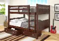 Mission Cappuccino Full-over-Full Bunk Bed with Drawers