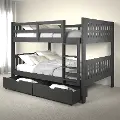 Mission Gray Full-over-Full Bunk Bed with Drawers